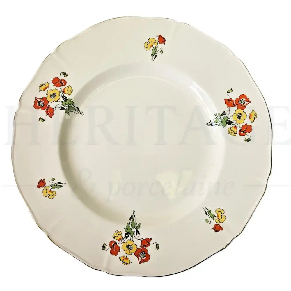Alfred Meakin Royal Marigold dinner plates, part of a 35-piece dinnerware set, featuring a classic vintage decorative pattern.