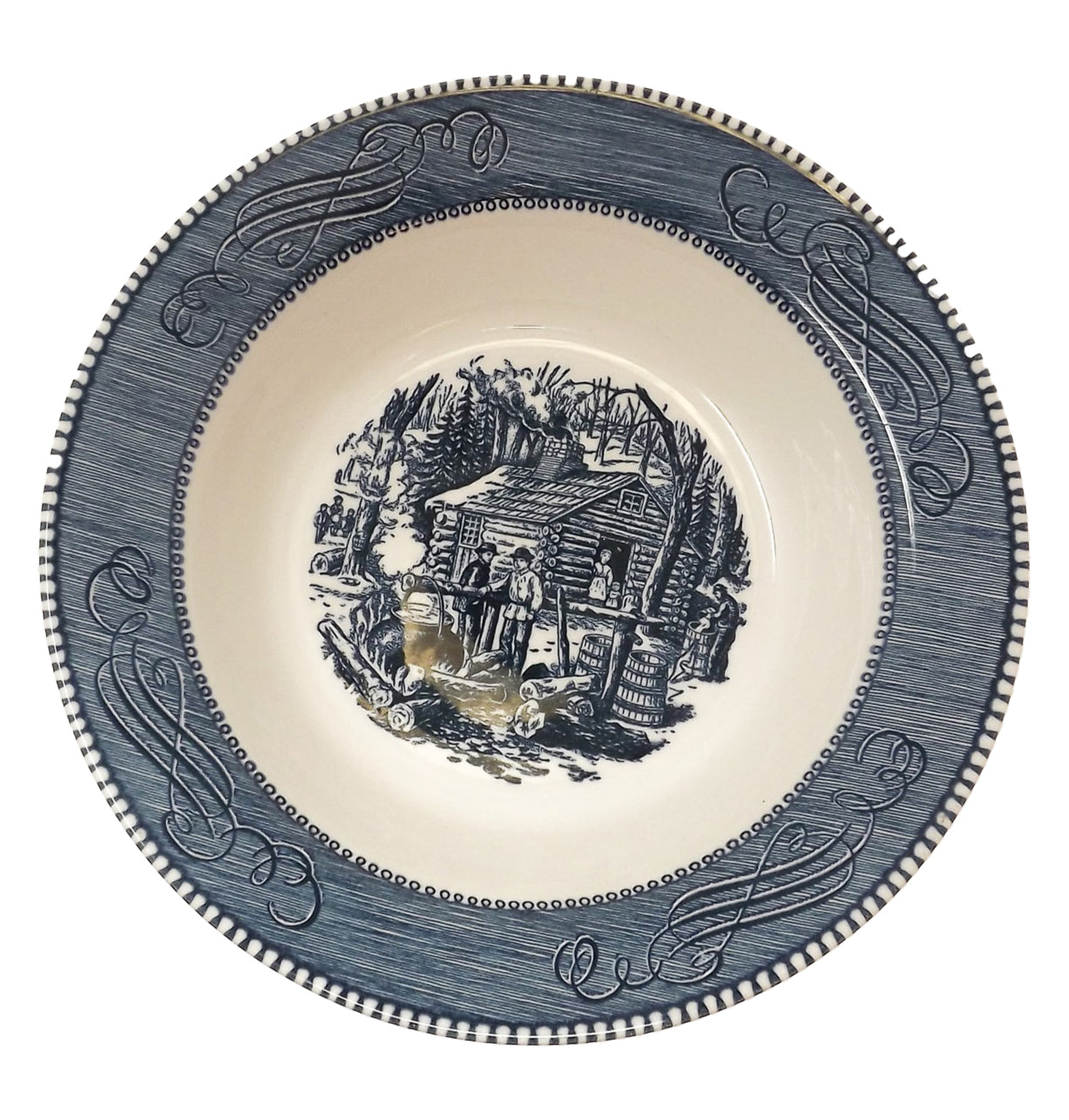 9" Bol à légumes rond – Currier & Ives Bleu - Angleterre