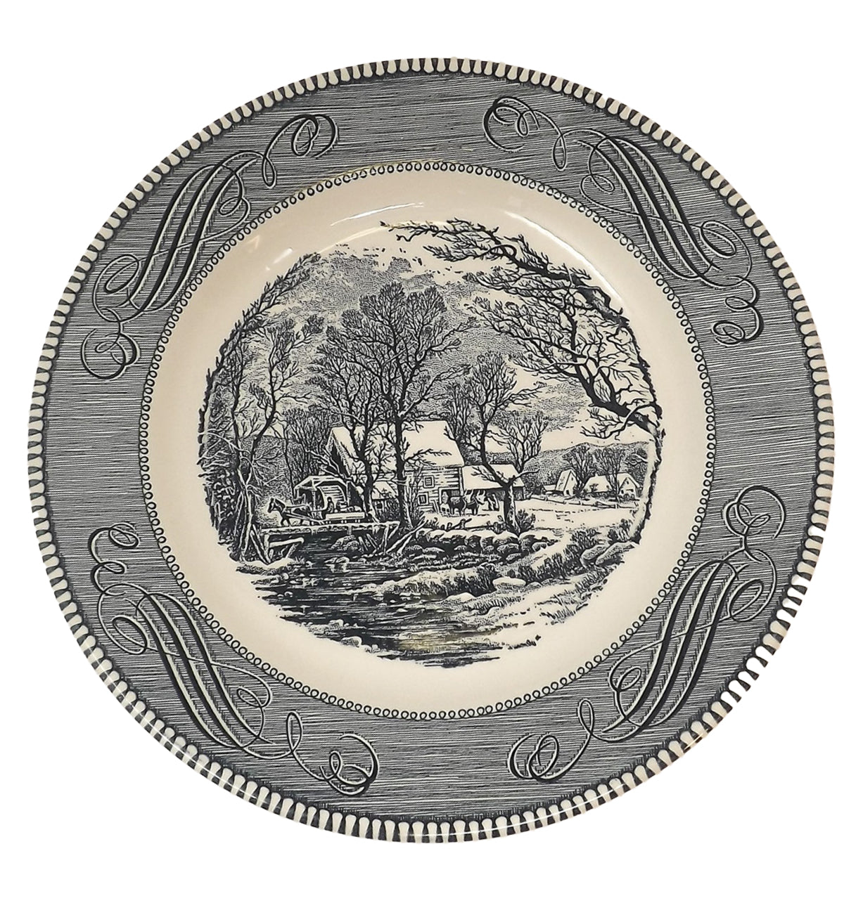 Assiette à dîner – Currier & Ives Bleu - Angleterre