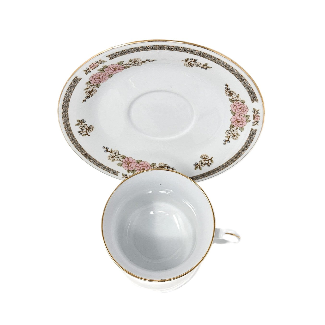 Flat Cup & Saucer Set - Floral Mist - Japan
