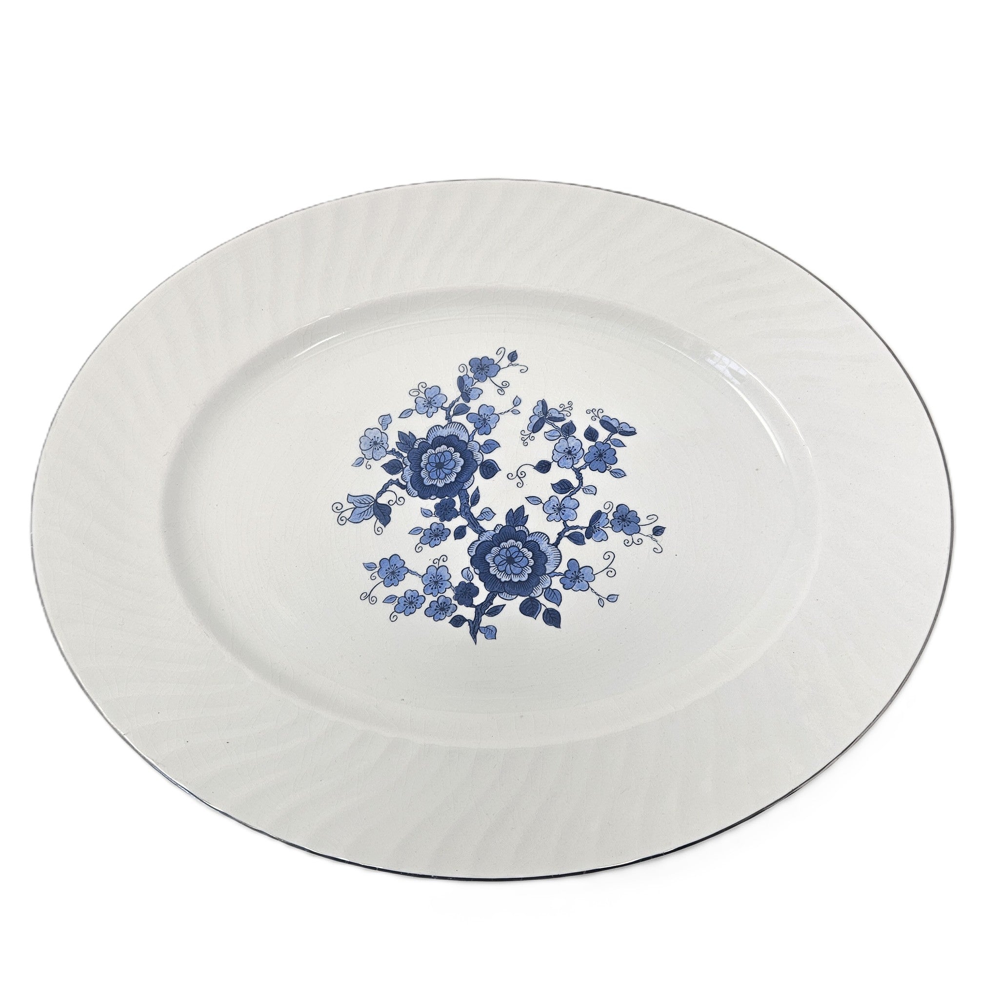 12" Plat de service ovale - Royal Blue - Angleterre