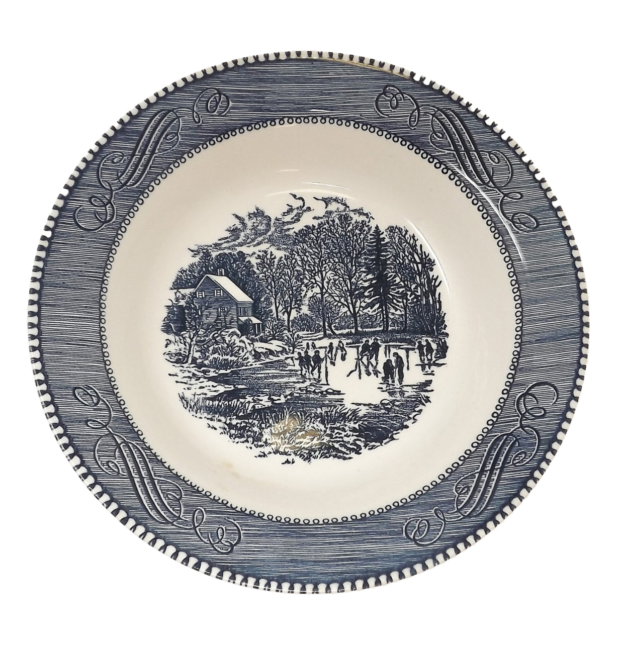 Bol à soupe – Currier & Ives Bleu - Angleterre