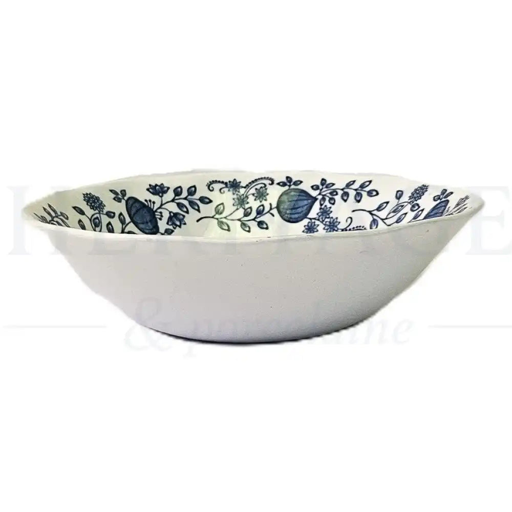 Wedgwood Blue Onion cereal bowl featuring a classic blue and white floral pattern.