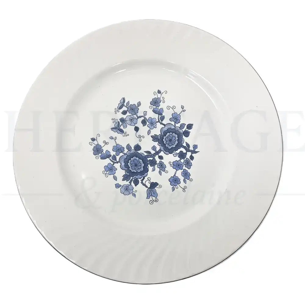 Vintage Royal Blue Dinner Plate by Wedgwood Ironstone, made in England, featuring the classic discontinued Royal Blue pattern.
