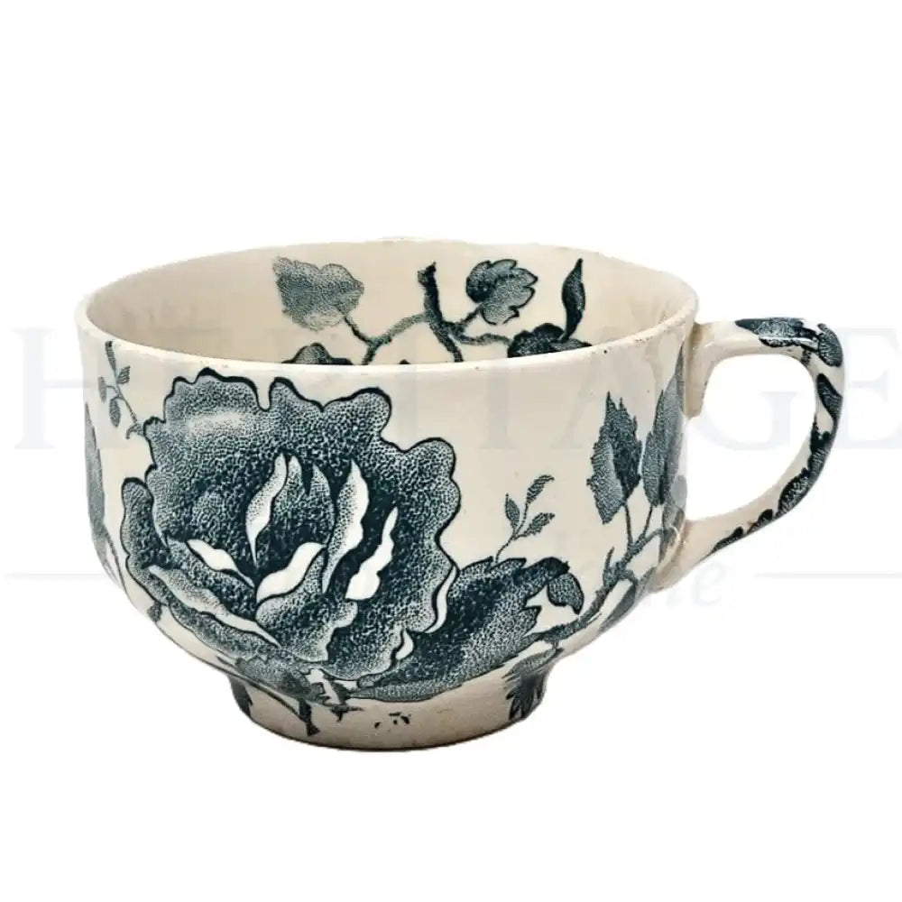 Vintage English Chippendale Green Flat Cup by Johnson Brothers, made in England, featuring the classic discontinued green pattern.