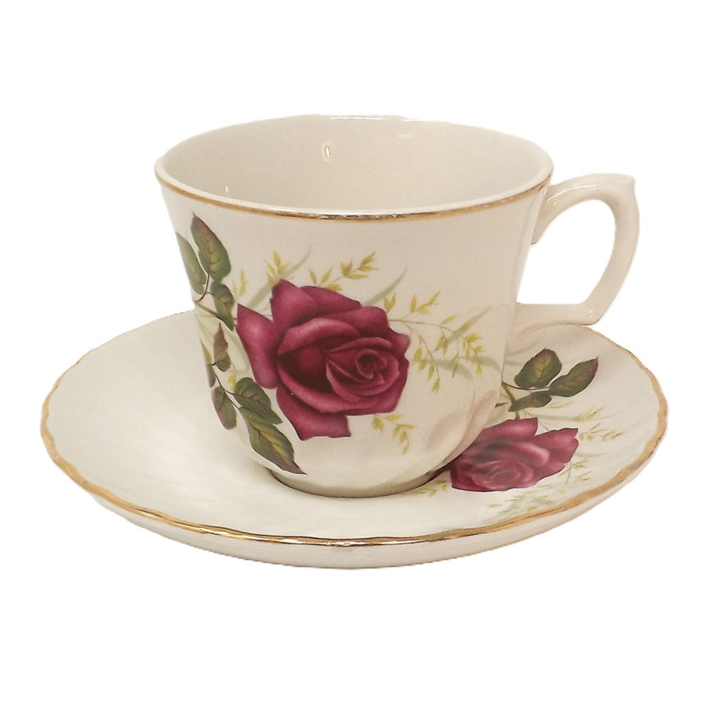 Ensemble tasse plate et soucoupe – Anniversary Rose - Angleterre