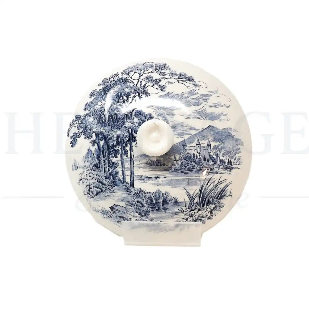 Lid Of Covered Vegetable Bowl - Country Side White & Blue - England - Covered Vegetable Bowl