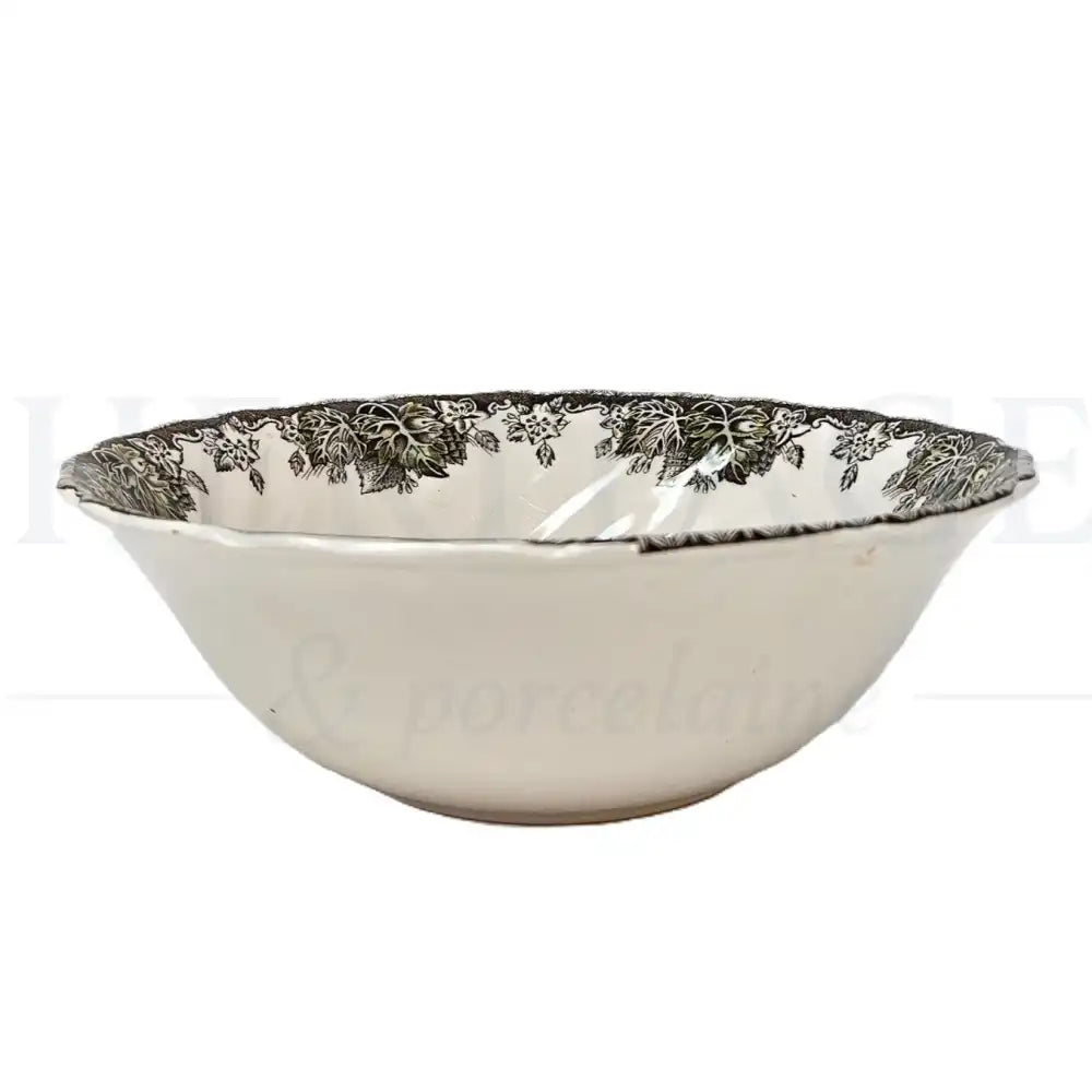 Johnson Brothers Friendly Village round vegetable bowl featuring the classic vintage scenic pattern with a charming English countryside design.