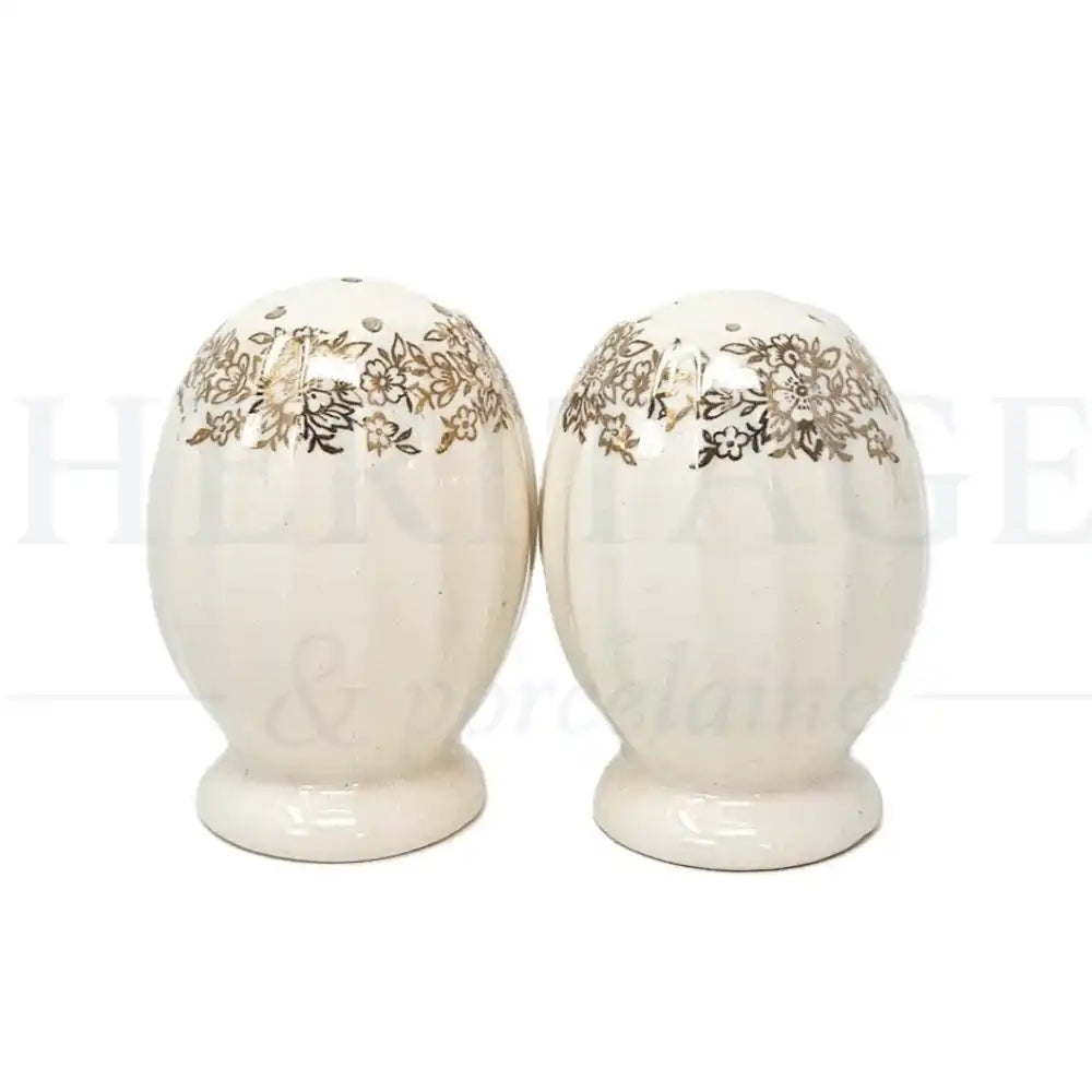 Vintage Golden Fragrance Salt & Pepper Shakers set by Canonsburg, made in the USA, featuring the classic discontinued Golden Fragrance pattern.