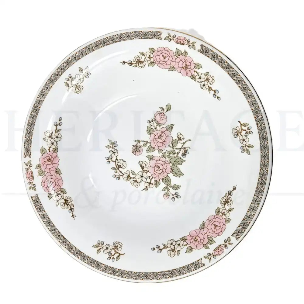 Vintage Floral Mist Soup Bowl by Fairfield, made in Japan, featuring the delicate floral design of the discontinued Floral Mist pattern.