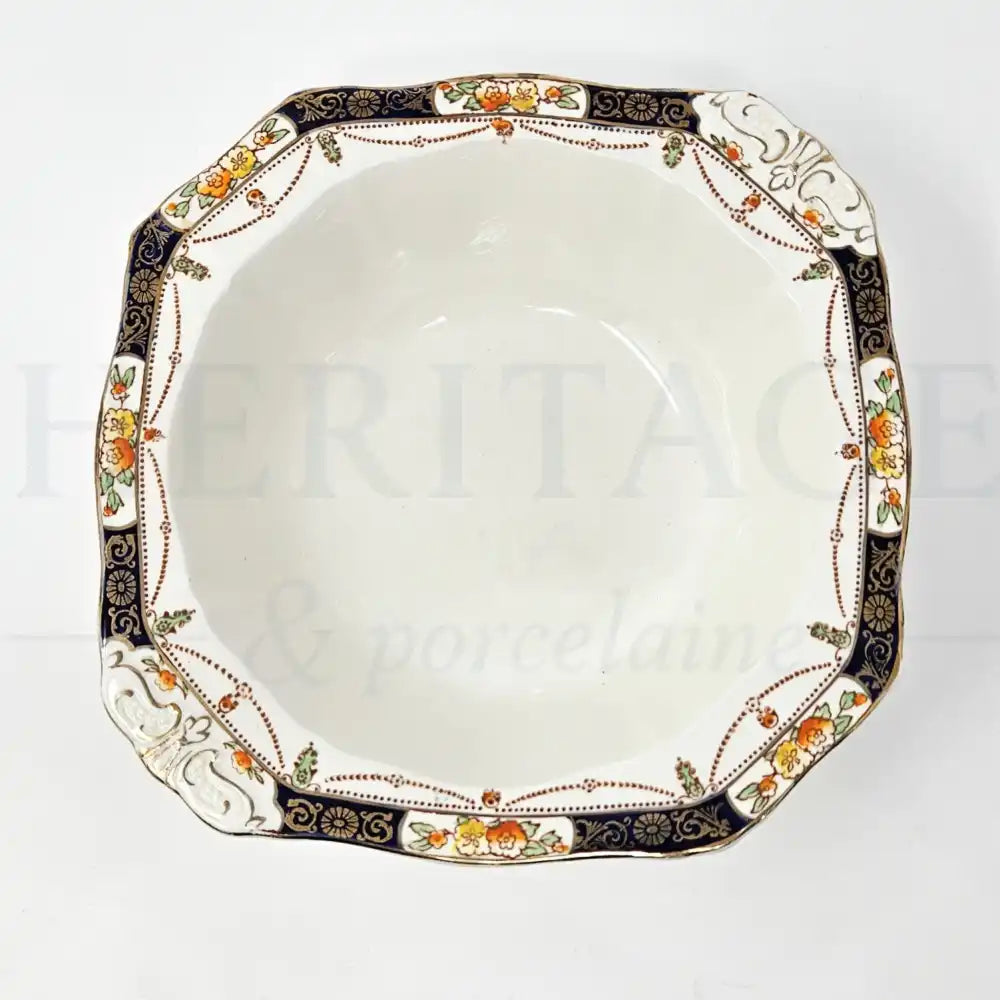 Vintage Alfred Meakin Solway square vegetable bowl, made in England, featuring the classic Solway pattern.