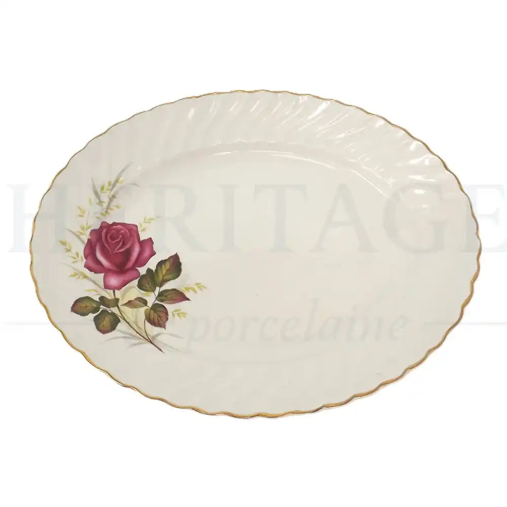 12’’ Oval Serving Platter – Anniversary Rose - England - Oval Serving Platter