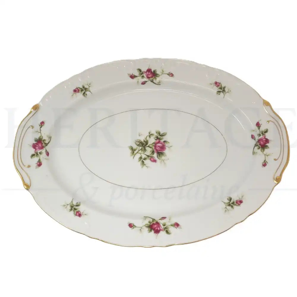 16 1/8’’ Oval Serving Platter - Dresden Rose - Japan - Oval Serving Platter