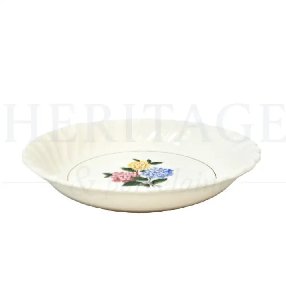 Vintage Hydrangea 16-piece dinnerware set by Myott Staffordshire, made in England, with dinner plates, fruit & dessert bowls, bread & butter plates and soup bowls.