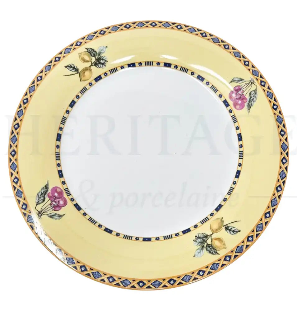 Vintage Royal Heritage Multifruit 20-piece dinnerware set, made in China, including soup bowls, dinner plates, salad plates, cups and saucers.