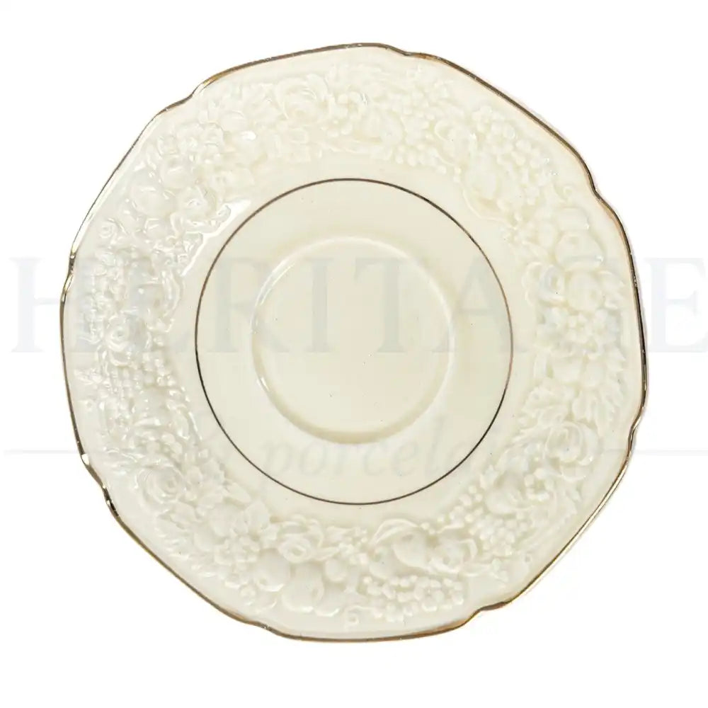 Vintage 6-inch Golden Gladen Glamour Saucer by Crown Ducal, made in England, featuring the classic discontinued pattern.