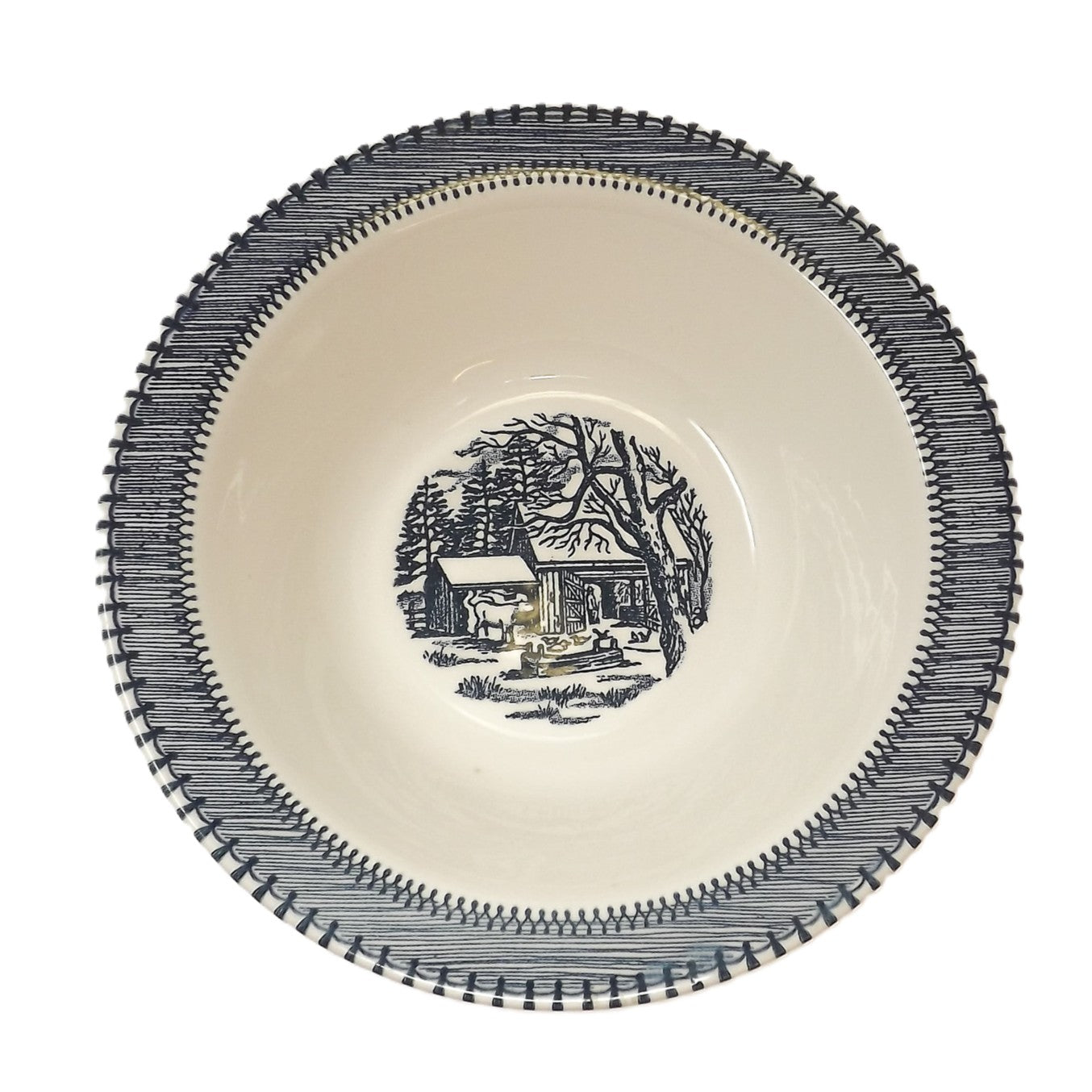 9" Bol à légumes rond – Currier & Ives Bleu - Angleterre