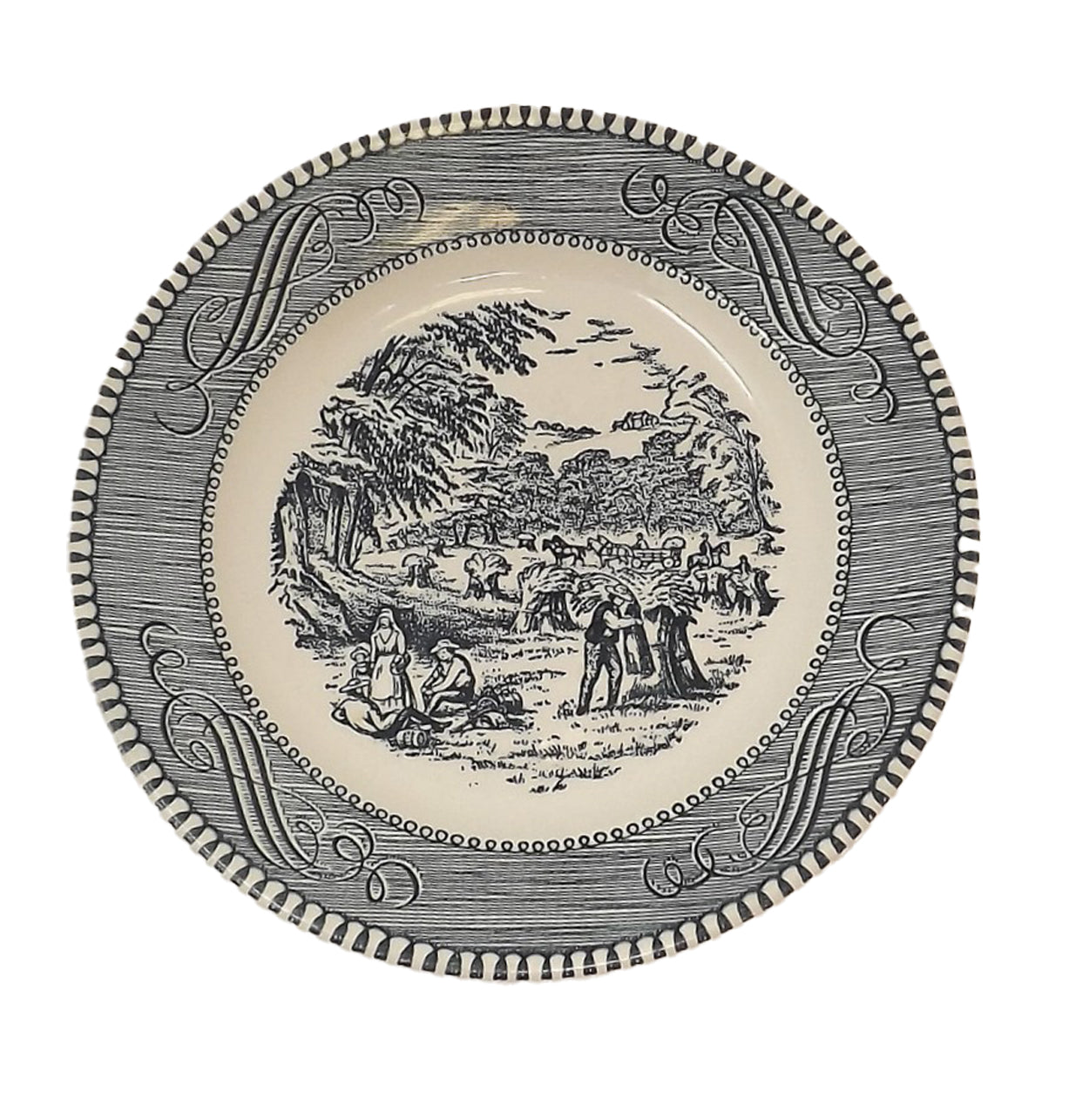 Assiette à pain et beurre – Currier & Ives Bleu - Angleterre