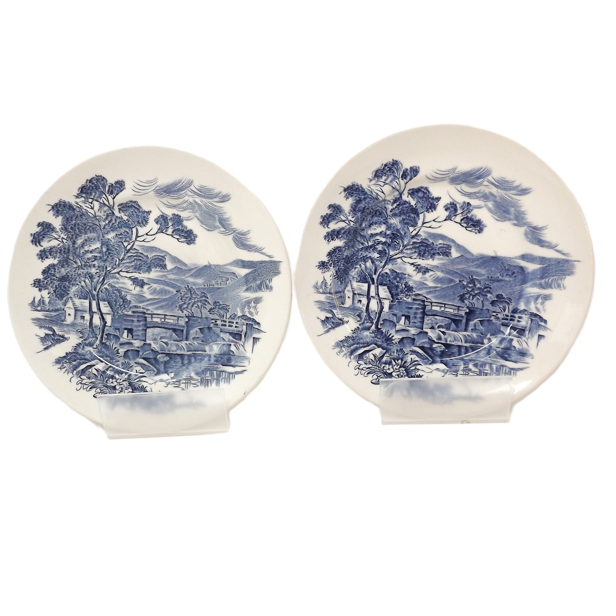 Assiette à pain et beurre - Country Side White & Blue - Angleterre
