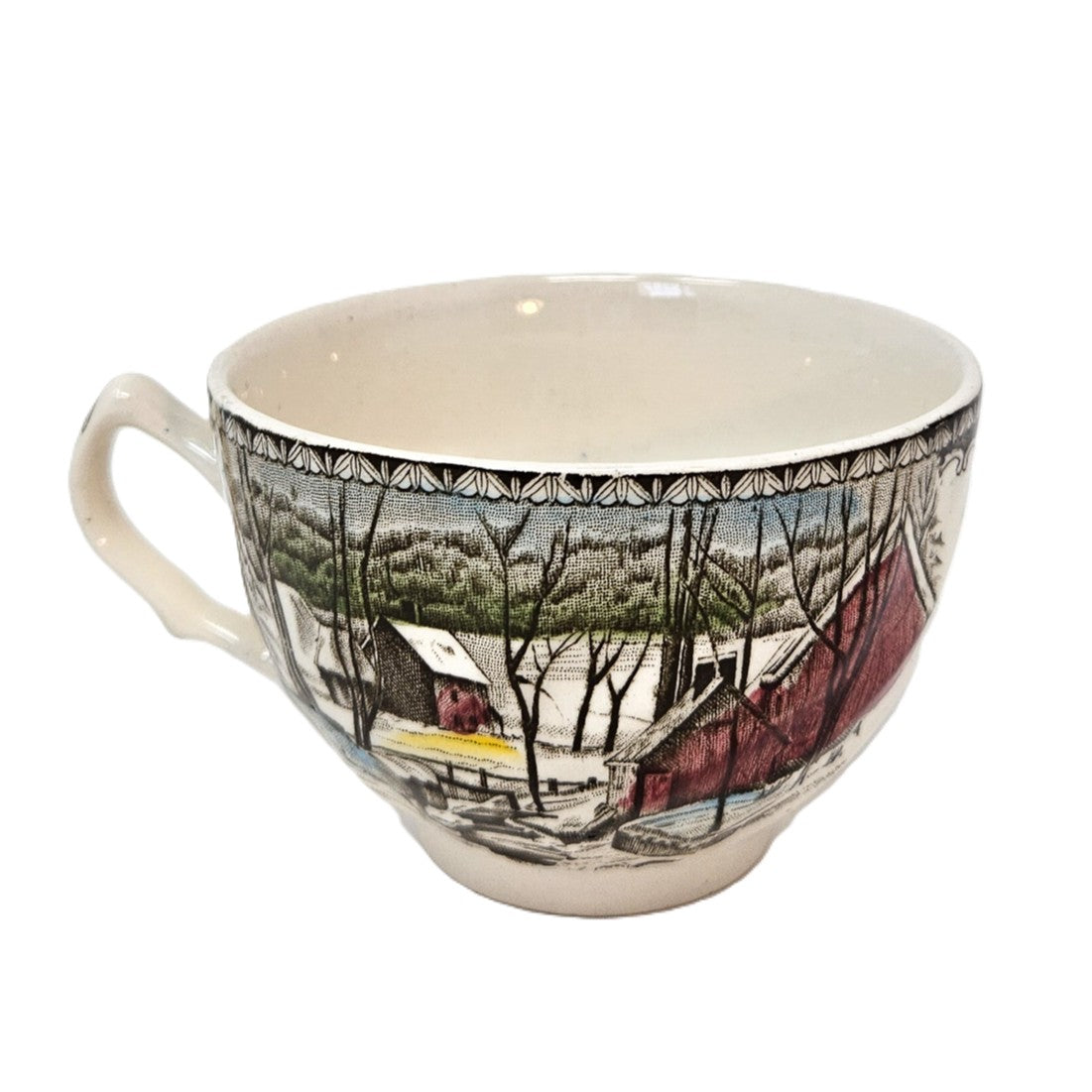 Flat Cup & Saucer Set - Friendly Village - England