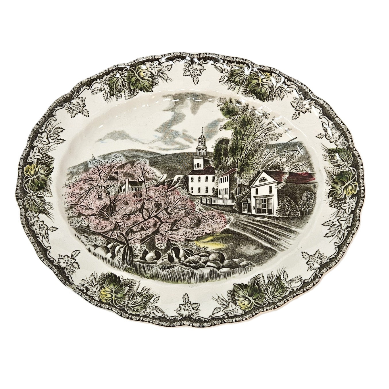 11 3/4" Plat de service ovale - Friendly Village - Angleterre