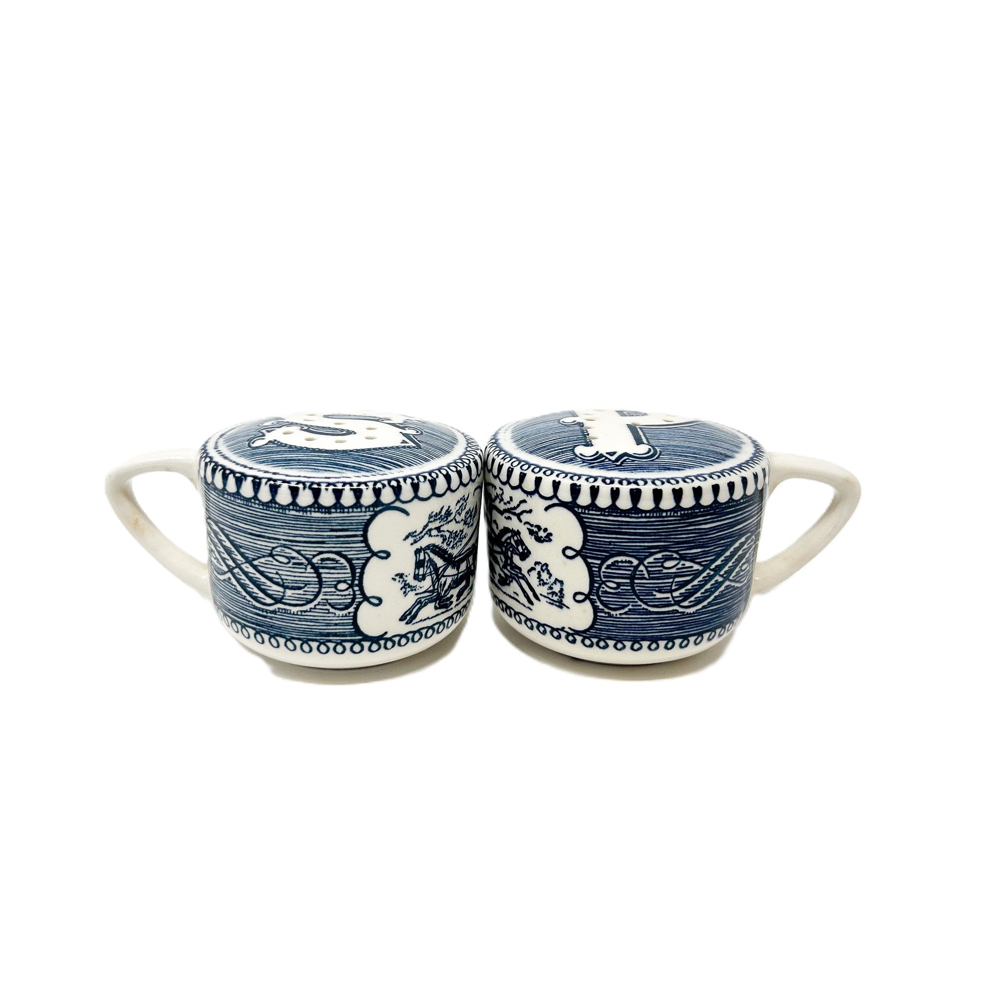 Salières et poivrières – Currier & Ives Bleu - Angleterre
