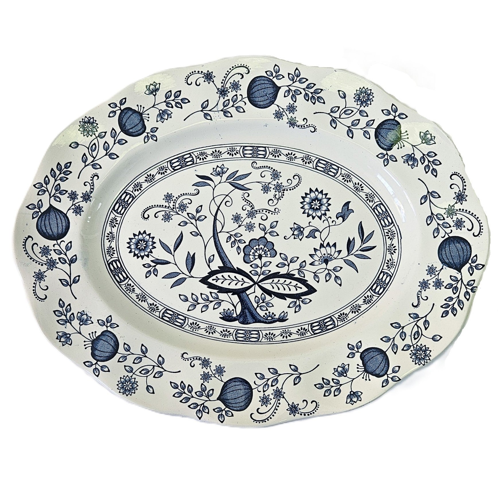 Oval Serving Platter - Blue Onion - England