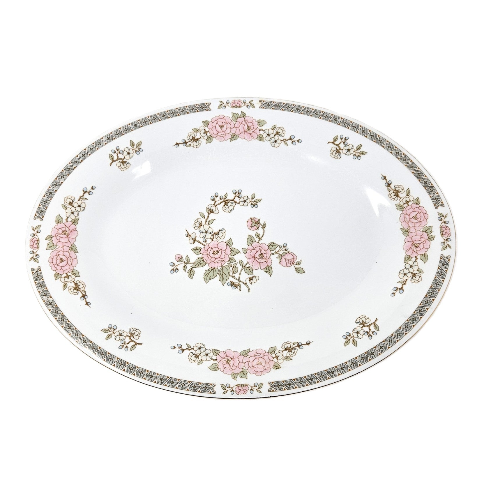 14" Plat de service ovale - Floral Mist - Japon
