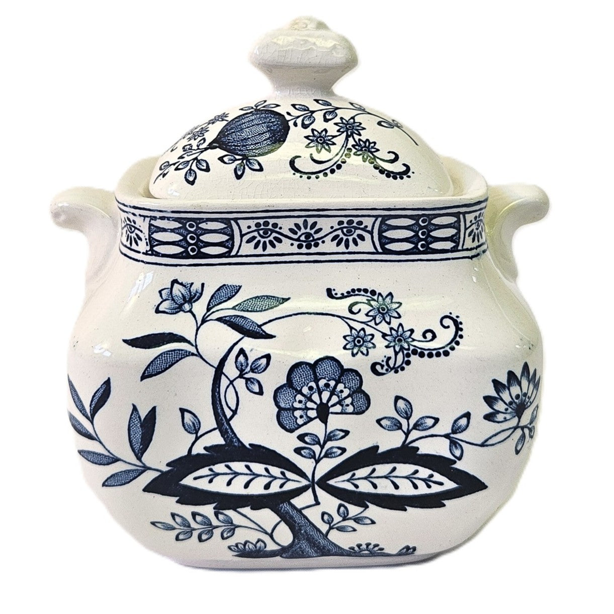 Sucrier avec couvercle - Blue Onion - Angleterre