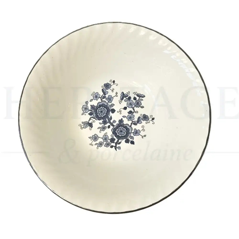 Vintage Royal Blue Cereal Bowl by Wedgwood Ironstone, made in England, featuring the classic discontinued Royal Blue pattern.