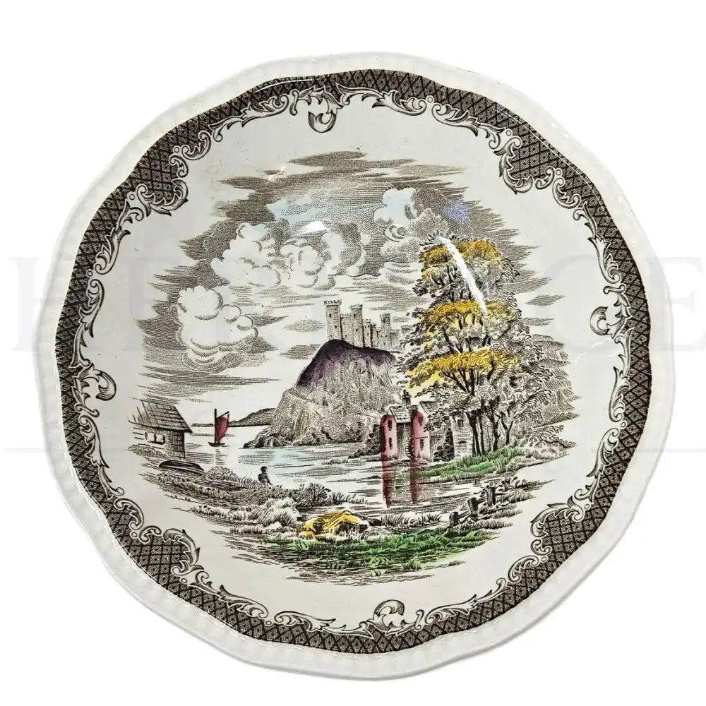 Vintage Kensington Staffords Shakespeare's Sonnets cereal bowl, made in England, featuring the classic Shakespeare's Sonnets pattern.
