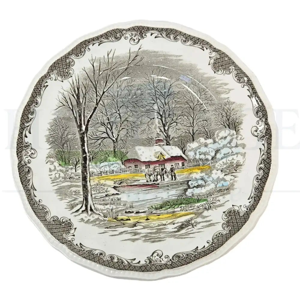 Vintage Kensington Staffords Shakespeare's Sonnets dinner plate, made in England, featuring the classic Shakespeare's Sonnets pattern.