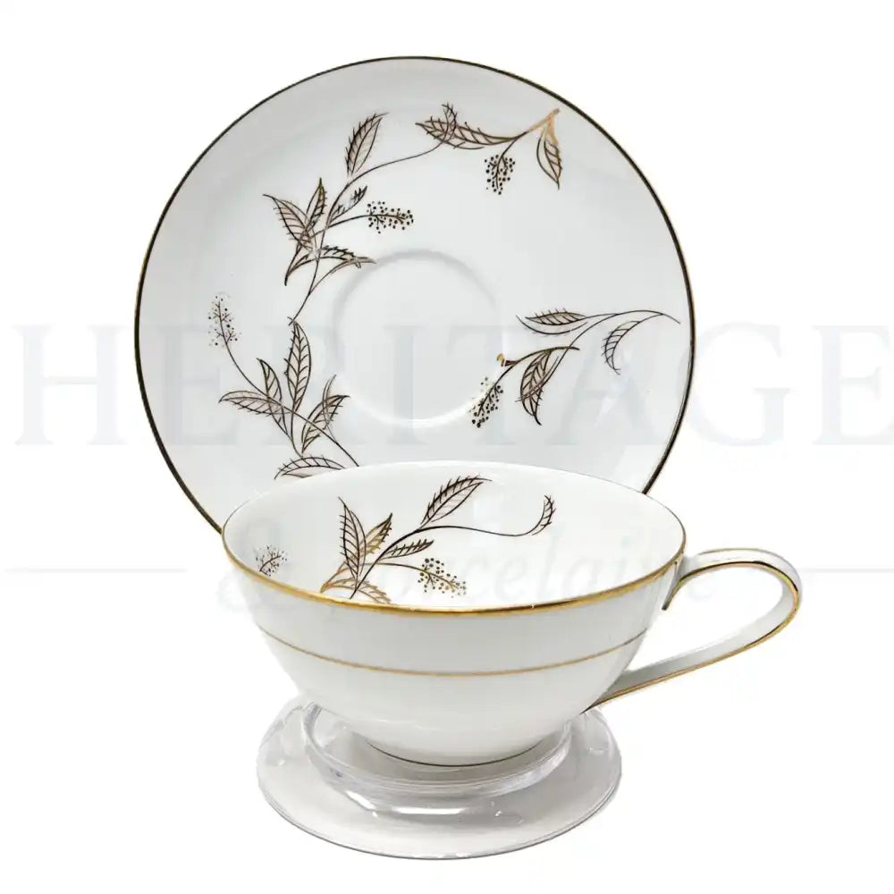 Vintage Jania Flat Cup & Saucer Set by Noritake, made in Japan, featuring the classic Jania pattern.