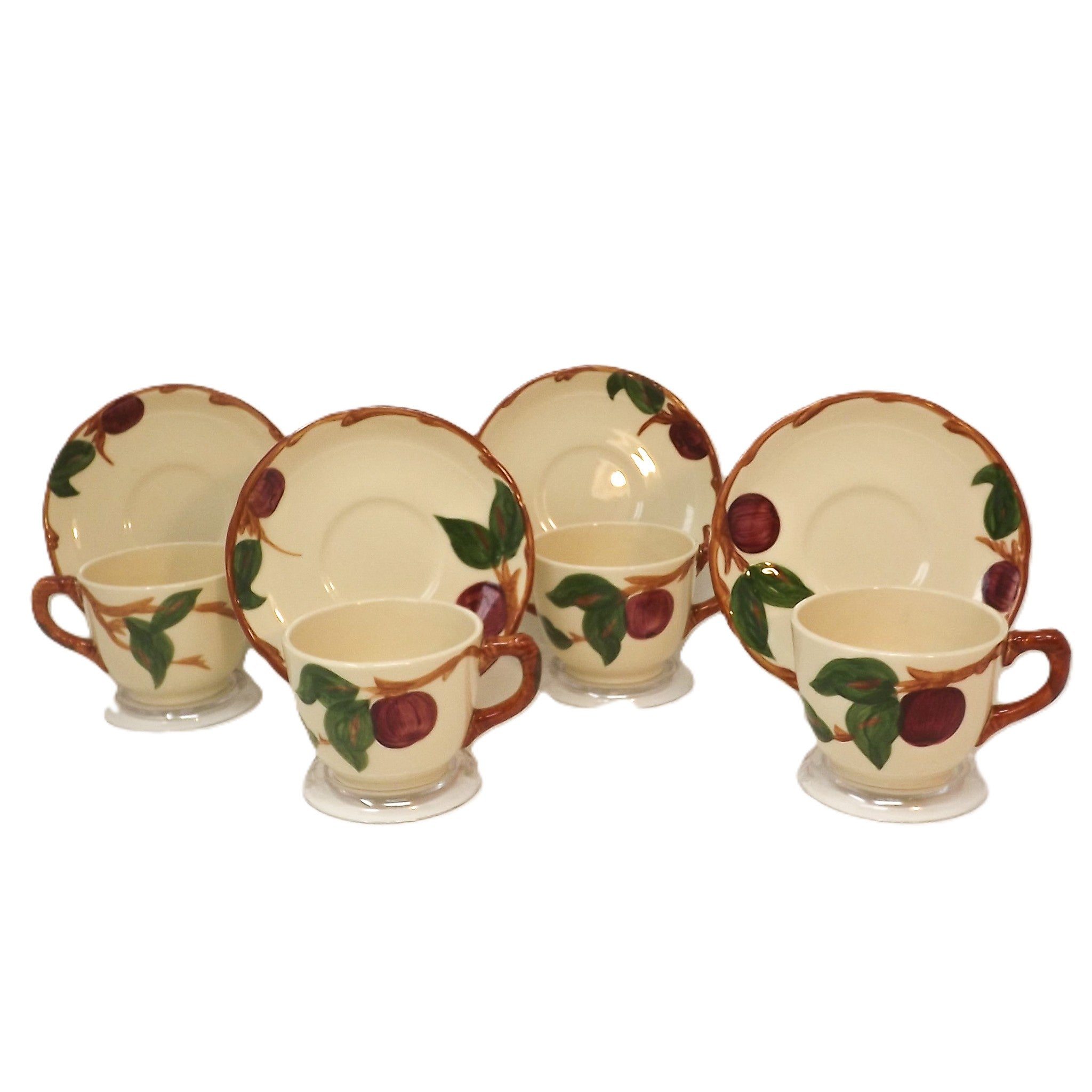 8-Piece - Flat Cup & Saucer Set - Apple - USA