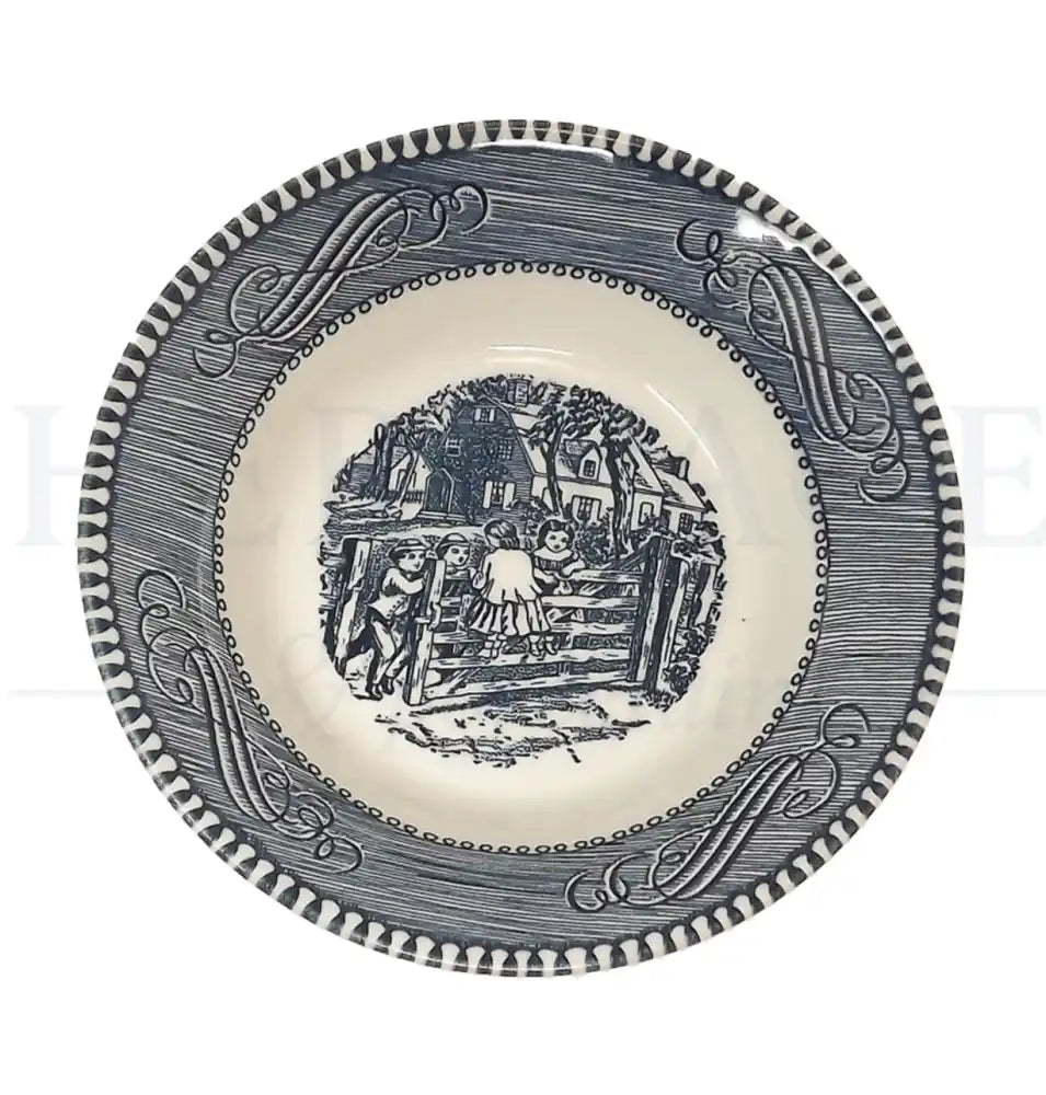 Fruit & Dessert Bowl – Currier & Ives Blue - England - Fruit & Dessert Bowl