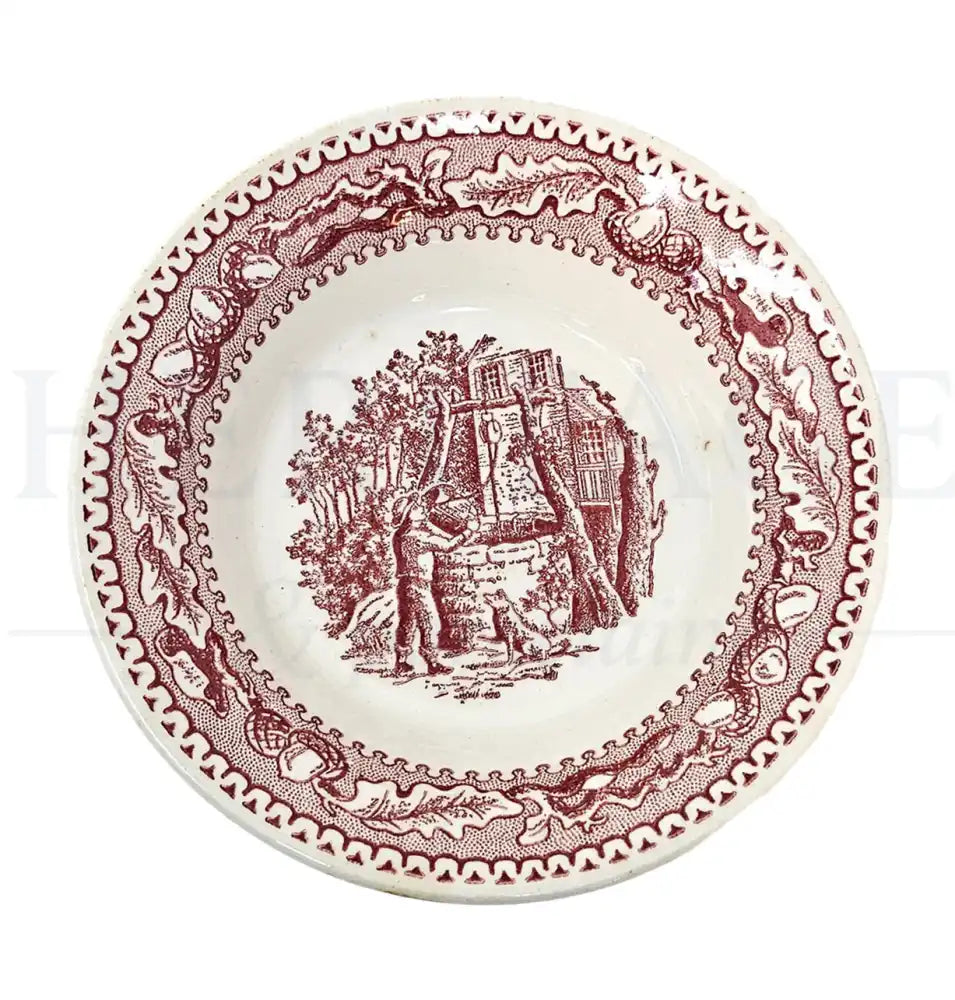 Vintage Royal USA Memory Lane Pink fruit and dessert bowl, made in the USA, featuring the classic pink floral pattern.