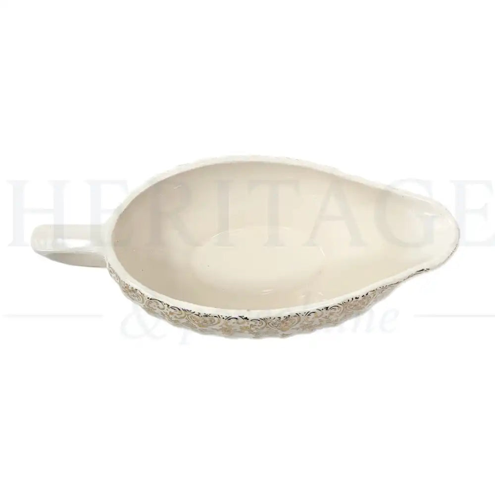 Vintage Golden Fragrance Gravy Boat by Canonsburg, made in the USA, featuring the classic discontinued Golden Fragrance pattern.