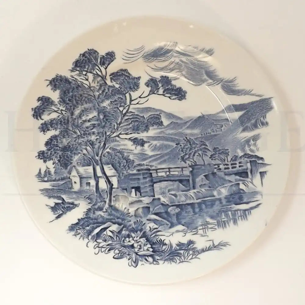 Salad Plate - Country Side White & Blue - England - Salad Plate