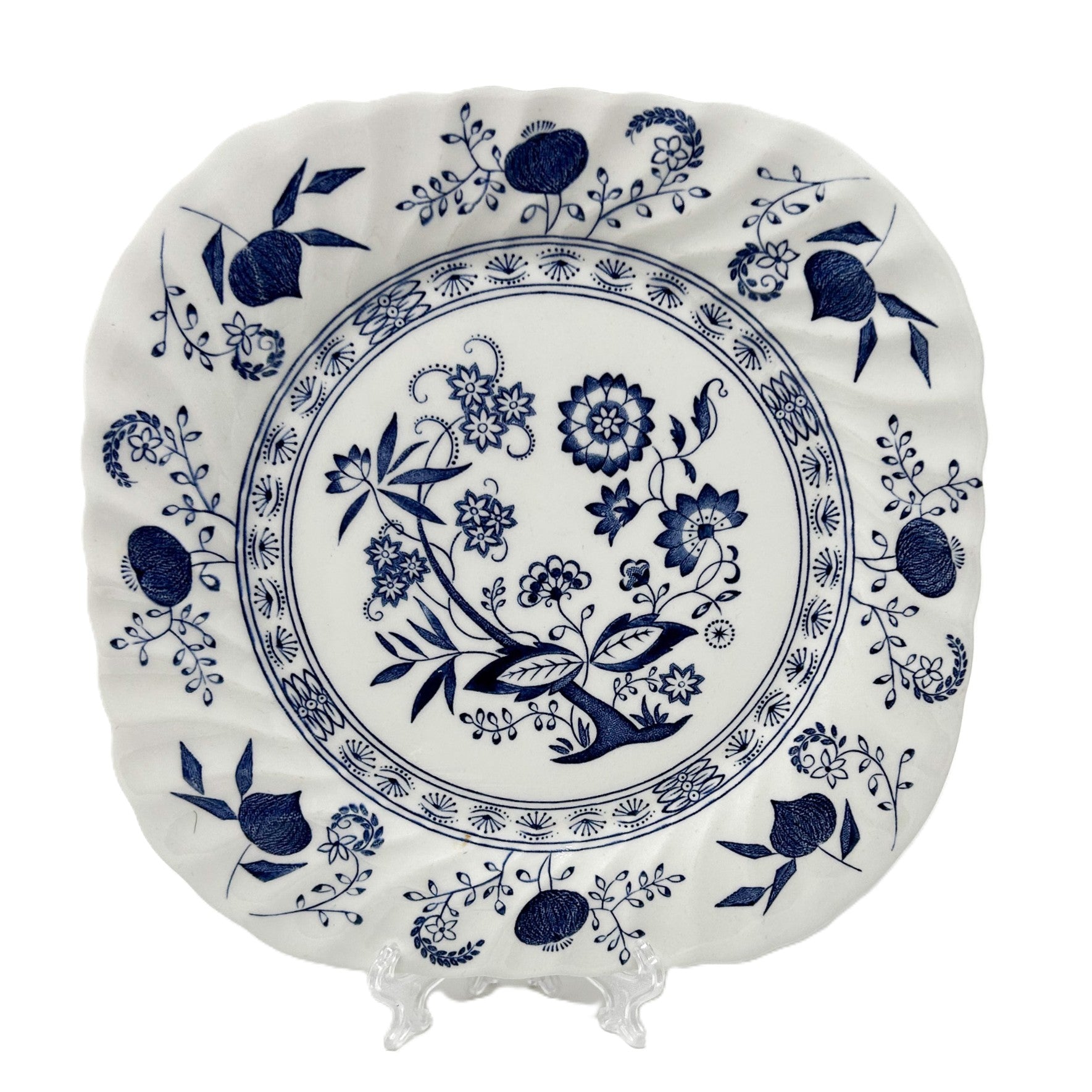 Square Fruit & Dessert Plate - Blue Nordic - England