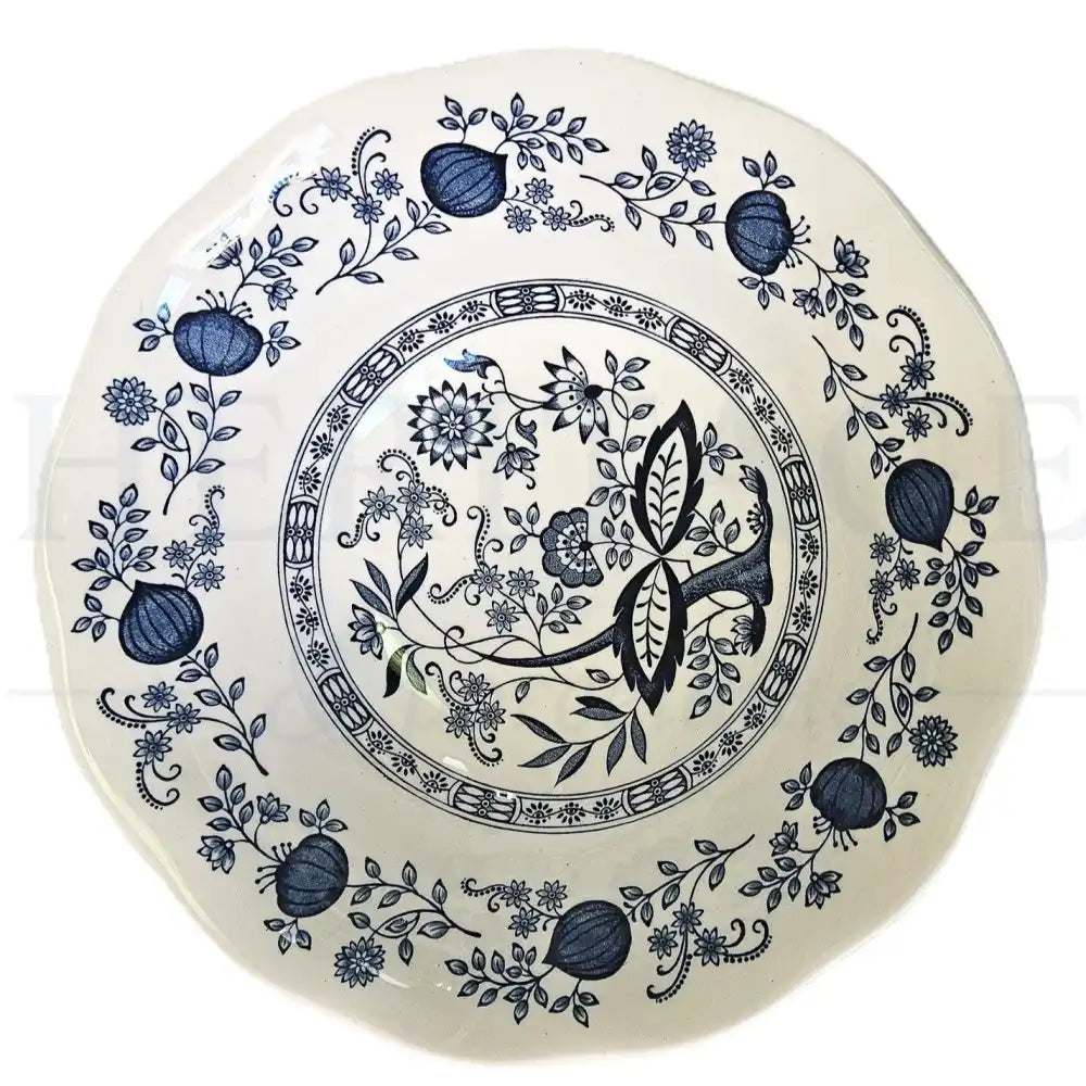 Wedgwood Blue Onion vegetable bowl featuring a classic blue and white floral pattern.